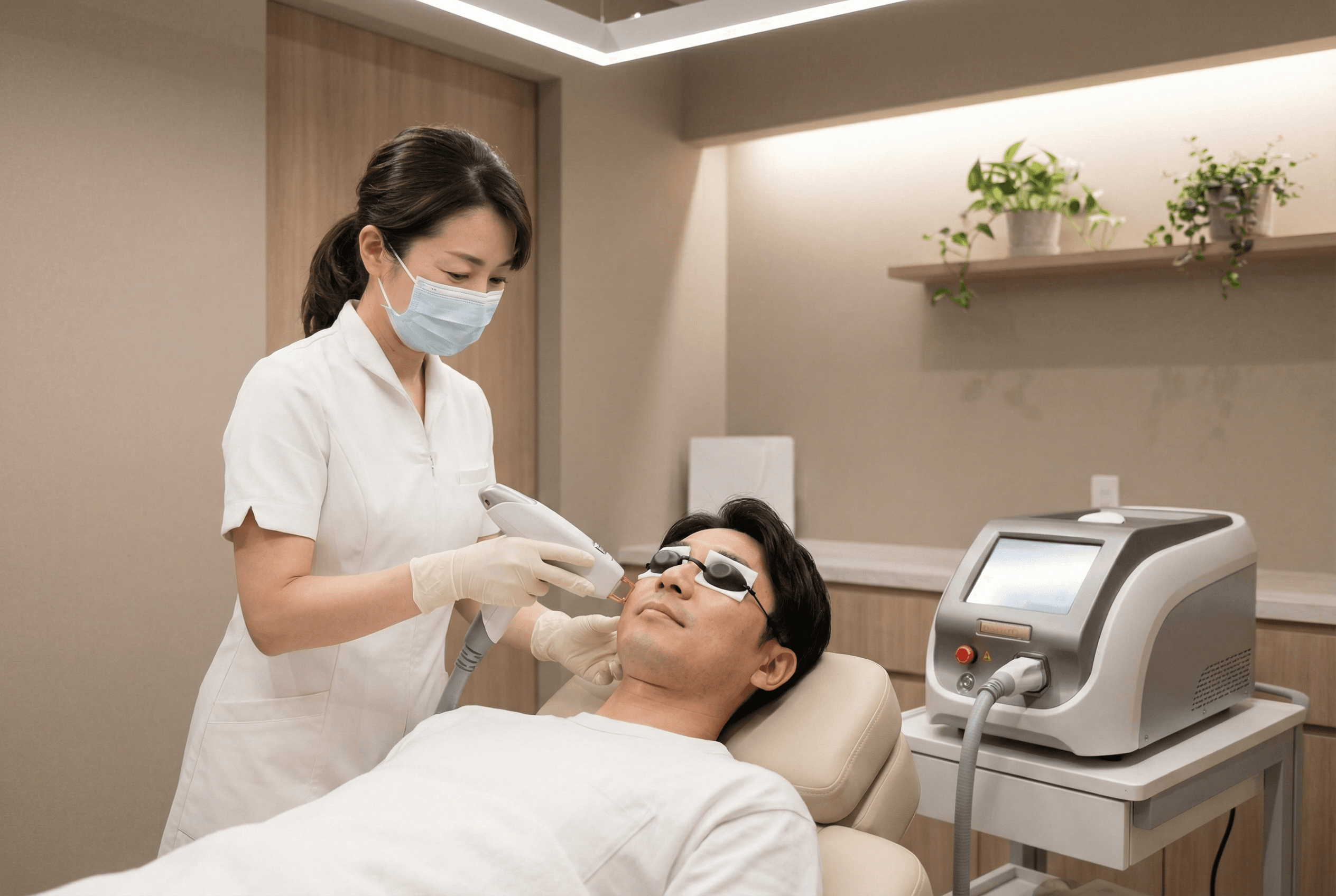 ヒゲ脱毛の施術イメージ