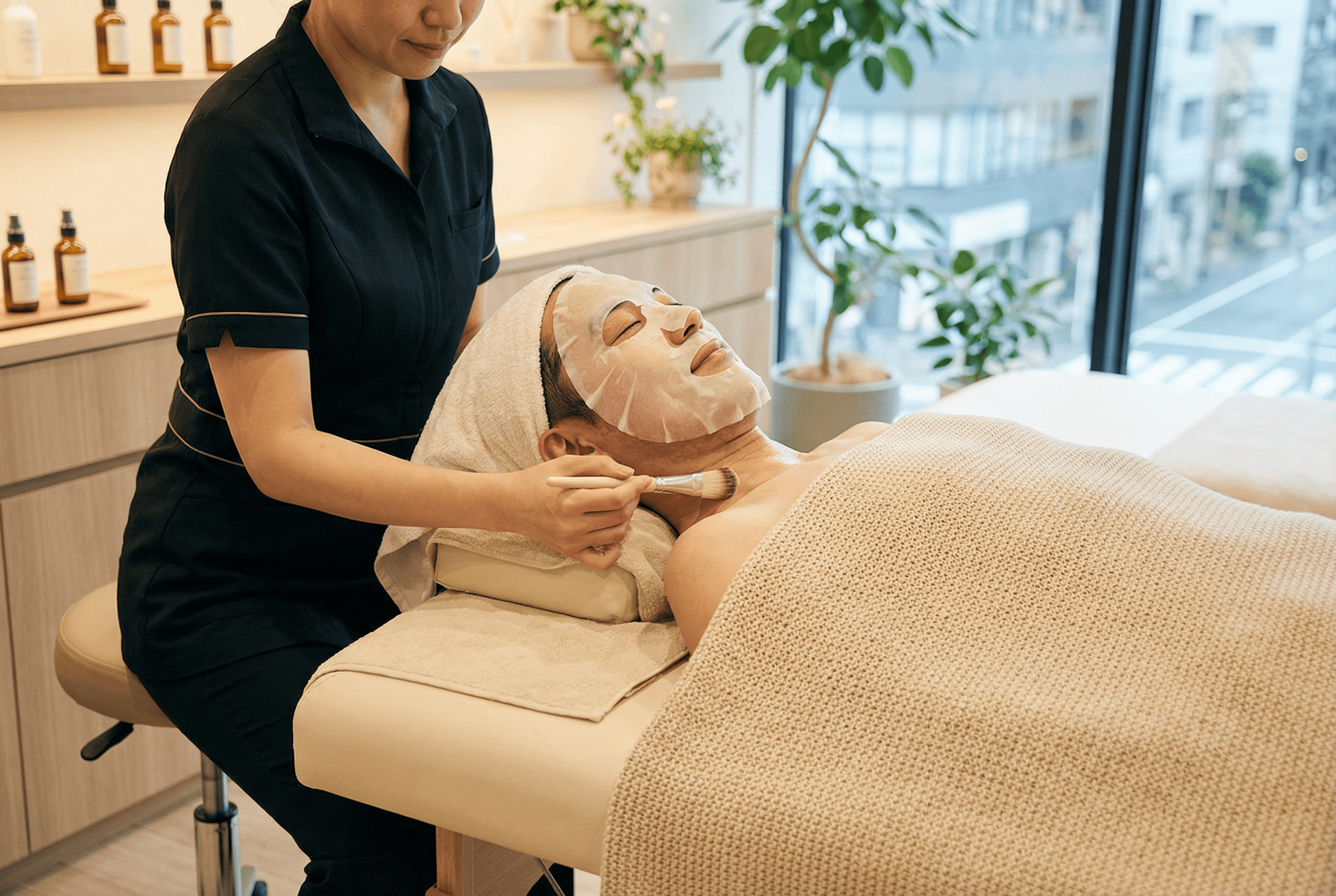 フェイシャルパックの施術イメージ